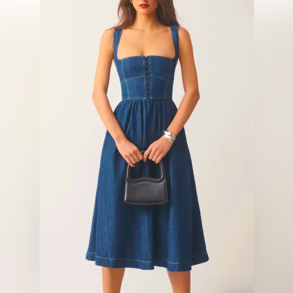 Reformation Tagliatelle Denim Midi